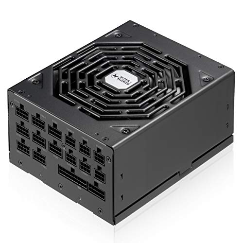 Super Flower Leadex Platinum SE 1200W 80+ プラチナ、10年保証、ECOファンレス&サイレントモード、フルフラットリボンモジュラー電源、デュアルボールベアリングファン、SF-1200F14MP V2。