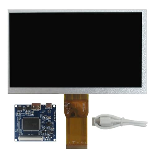 7インチ 1024×600 汎用ポータブル小型DIY液晶ディスプレイ＆ドライブコントロールドライバーボードキット、PCサブディスプレイ・広告展示・開発ボード・工業機器モニターに適した (7インチ画面+PCB800852ドライブキット)