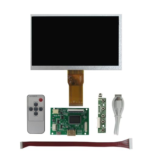 ポータブル LCD モニター, HDMI ドライバーボード付き, セカンドスクリーン, DIY コンピューター ディスプレイ (解像度：1024*600 TN, 7インチ16:9)