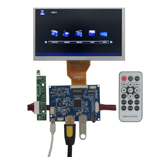 液晶ディスプレイキット、HDMI・USB対応、リモコン付き、広告・動画表示用モニター (解像度:800*480 TN, 6.5インチ16:9) PCB800827