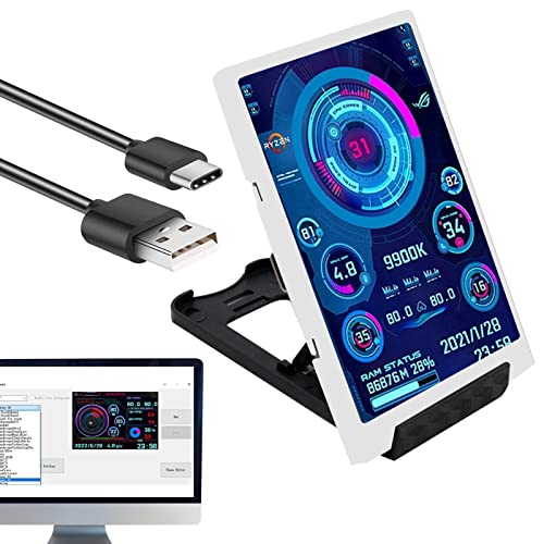 コ ン ピ ュ ー タ ー モ ニ タ ー の セ カ ン ダ リ 画 面 - 女 性 用 、 男 性 用 の 3.5 イ ン チ IPS CPU 温 度 モ ニ タ ー,Type-C セ カ ン ダ リ ス ク リ ー ン CPU デ ー タ モ ニ タ ー シ ャ ー シ 、 コ ン ピ ュ ー タ ー ケ ー ス VUN6ATB7KRASU8OVNME