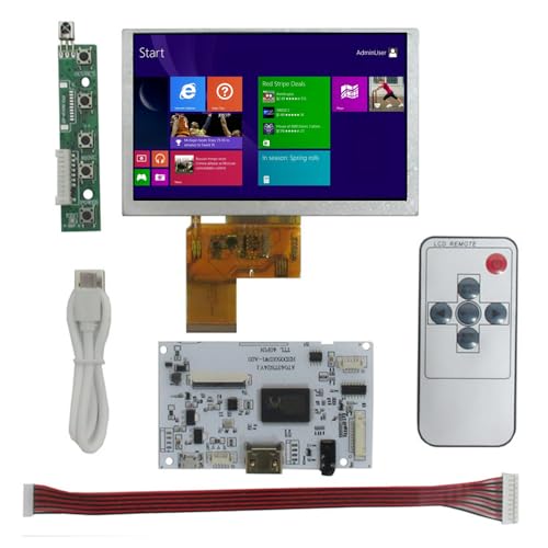 モニター 5インチ 800x480 ポータブルLCDディスプレイスクリーンキット HDMI&オーディオドライバーボード付き - PC、オレンジパイ、ゲーム機、TVボックス用のDIYセカンダリモニター 5C+PCB800816