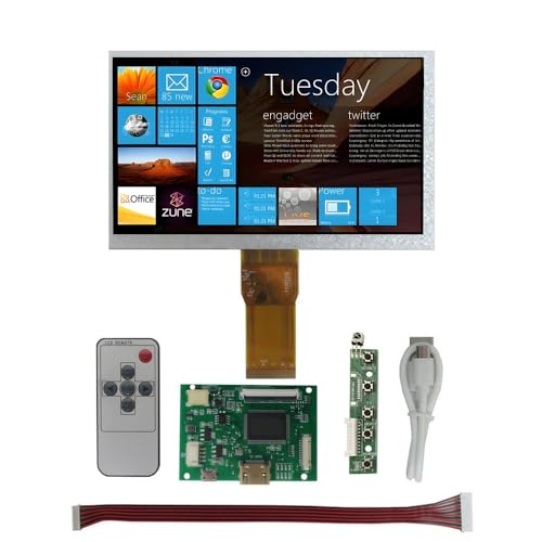 モニター 7インチ 1024x600 ポータブルLCDディスプレイスクリーンキット HDMIドライバーボード付き – PC、オレンジパイ、ゲーム機、TVボックス、拡張画面セットアップ用のDIYセカンダリモニター 7CGQ+PCB800168-2