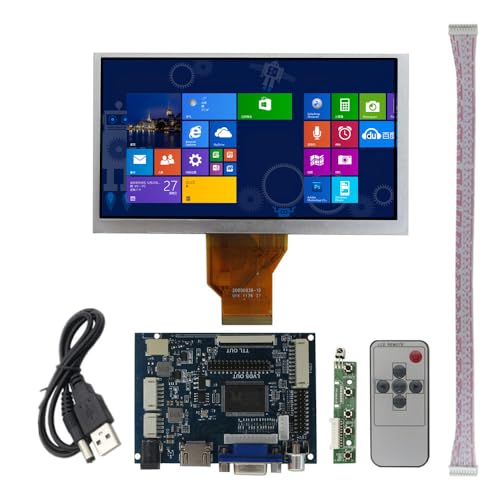6.5インチ 800×480 ポータブル DIY LCDディスプレイスクリーンパネルキット HDMI/VGA/AVドライバーボード付き – PC、オレンジパイ、ゲーム機、車の改造、産業機器に対応 6.5CTN14+PCB800099