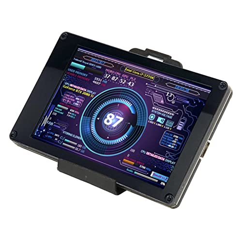 Shanrya USB ミニスクリーン、3.5インチ コンピュータ RAM モニター アイプロテクション 調整可能 明るさ 多機能 (エルボーライン付き マザーボード)