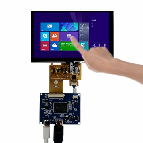 モニター 5インチ 800×480 ポータブルLCDディスプレイ、静電容量式タッチスクリーン、Mini-HDMIドライバーボード付き – PC、オレンジパイ、ゲーム機、セカンダリスクリーン用のDIYモニターキット 5CTN-TOUCH+PCB800885