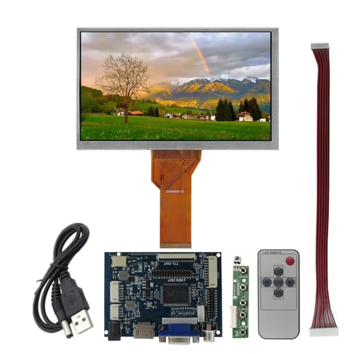 7インチ800*480 16:9汎用高輝度液晶ディスプレイポータブルDIY VGA 2 AV HDMI駆動制御ボードキットFor Banana Pi Orange Pi Windowsコンピュータ補助サブスクリーンバックイメージなどの多目的モニタ 7CTN94+99