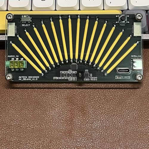 Stebcece AKDB16VU 音楽メーターレベル音楽スペクトラムサウンドレベルインジケーター表示調整可能な光速度ライブブロードキャスト用 VU メーター