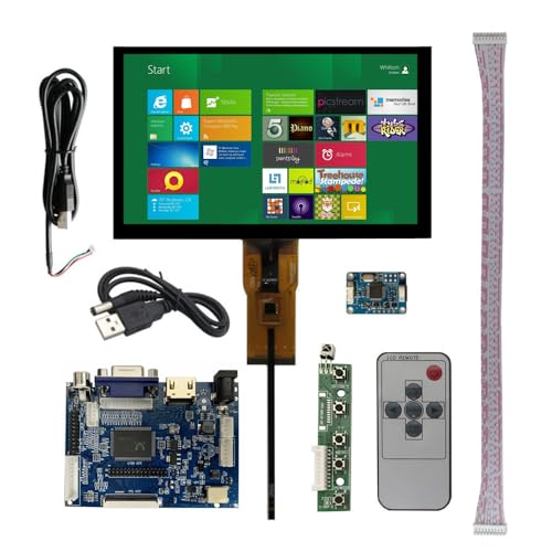 7インチ1024*600 16:9 汎用多用途DIY液晶ディスプレイポータブルHDMI,VGA,2AV,駆動制御ボード、容量式USBタッチスクリーンキットFor Banana Pi,Orange Pi,Windowsコンピュータ補助サブスクリーンなどのモニタ 7CGQ+99+DRCMP
