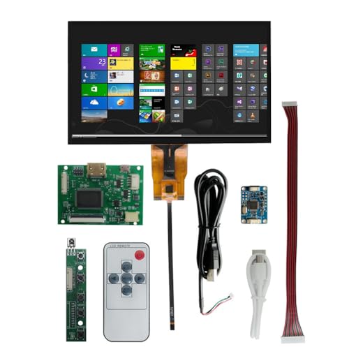 モニター 7インチIPSポータブルDIYモニターディスプレイキット 1024×600、USB静電容量式タッチスクリーン、HDMIドライバーボード付き - Linux/Windows/Android、PC、Orange Pi、開発ボード用の5V電源に対応 7CIPS+PCB800168+DRCMP