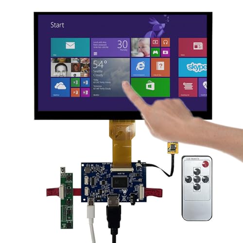 モニター 10.1インチ 1024×600 ポータブルLCDディスプレイキット 静電容量式タッチスクリーン、HDMI&オーディオドライバーボード付き – Windows PC、Orange Pi、Android開発ボード用のDIYセカンダリモニター 10.1CGQ-TOUCH+PCB800815/50