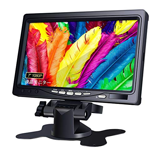 Smraza 小型モニター 7インチ [178°全視野] 1080P IPS ミニ HDMI 液晶小型ディスプレイ(1024×600) HD内蔵スピーカー付き HDMI VGA AVポート 防犯カメラ用モニター DSLR/PC/DVD Raspberry Pi (ラズベリーパイ) 4/3/2 Model B 用 日本語マニュアル付き J-SMP07-YA