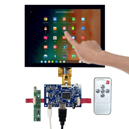 モニター 8インチ IPS LCDディスプレイキット 解像度1024×768、4:3アスペクト比、静電容量式タッチ、HDMI&オーディオドライバーボード – Windows PC、セカンダリスクリーン、オレンジPi、Android開発ボード用のポータブルDIYモニター 8C01E-TOUCH-PCB800815/40