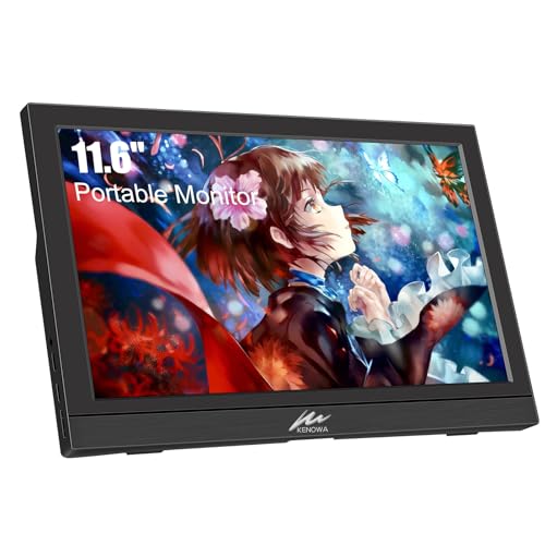 Kenowa モバイルモニター Kenowa 11.6インチ小型モニター HD 1366*768 解像度 60Hz 5ms 薄型 Type-C 標準HDMIポートPC/Computer/Laptop/Raspberry pi/PS4/XBOX/Switchなど対応 K-11.6-DTYPE-C-1366-zj