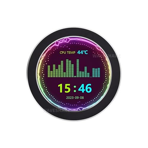 TUOPUONE 2.8インチ USBモニター ウォータークーラー スクリーン PCケース セカンダリスクリーン 480×480解像度 音楽スペクトラム分析機能付き ブラック TPO25633