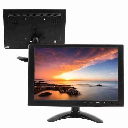 Sxhlseller ポータブル10.1インチモニター、10インチ1024x600 HDコンピュータモニターディスプレイ、16:9 HD スクリーン、AV/VGA/HD 入力、PCラップトップPi用小型モニター、内蔵スピーカー (米国プラグ) Sxhlsellerue6dp50h8m-01