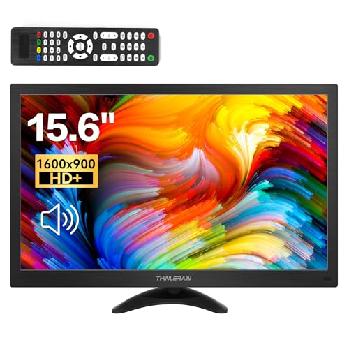 Prechen 15.6インチモニター 小型 ディスプレイ 液晶ディスプレイ モニター/HDMI VGA AV BNC USB ポート/1600x900/16:9/140°視野/VESAマウント/スピーカー内蔵/リモコン HD-156