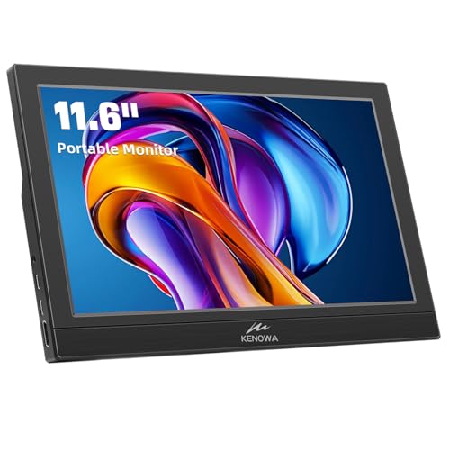 Kenowa USB-Cモバイルモニター 11.6インチ1920x1080P 解像度モバイルディスプレイポータブルモニター 超軽量16:9画像比 USB Type-C/HDMI/内蔵スピーカー/IPSパネル/VESA対応PS5/Switch/XBOX/PC/Macスマホなど対応 K-11.6-1080-dty-zj