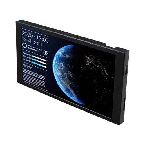 Njdkadey PC CPU GPUモニタリング用5.2インチUSBCセカンダリディスプレイ、動的編集可能なテーマ、軽量ポータブルスクリーンデスクトップスイッチングディスプレイ