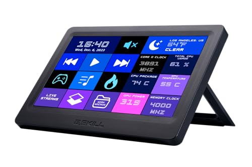 G.SKILL WigiDash PCコマンドパネル - 7インチタッチディスプレイ、最大20(5x4)ウィジェットグリッド、カスタマイズ可能なホットキー/ショートカット/ウィジェット、モニターシステムパフォーマンス(Windows 10および11、USB電源) GD-A7PCCSK-WGD