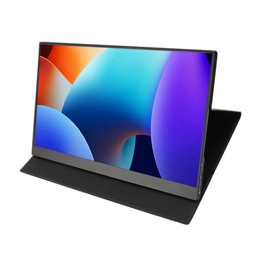 Pomya 15.6 インチ タッチスクリーン ディスプレイ、解像度 1920x1080P、スリムで軽量な USB C ラップトップ スクリーン エクステンダー、PU カバー付き、ビジネス プレゼンテーション、ゲーム、旅行用 Pomya13v9z5goap