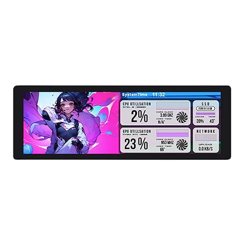 MiiElAOD 7.9インチ HDMI IPS タッチ高解像度ディスプレイスクリーン スピーカー付き メタルケース ロングスクリーン/コンピュータ
