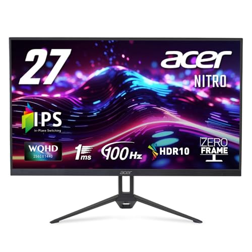 acer ゲーミングモニター 27インチ WQHD IPS 非光沢 NTSC 72% 100Hz 1ms(VRB) HDMI 2.0 DisplayPort 1.2 スピーカー搭載 Adaptive-Sync HDR10 VESAマウント対応 Nitro KG273UEbmiipx