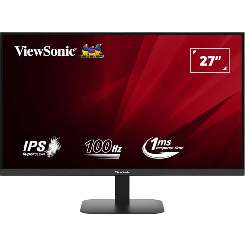 ViewSonic ビューソニックジャパン 27型 WQHD 液晶モニター VA2708-2K-MHD（IPS/100Hz/1ms/HDMI,DP,ステレオミニジャック/フリッカーフリー/ブルーライト軽減/3年保証パネル、バックライト含む））