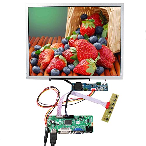 VSDISPLAY 15インチ1024x768解像度TN液晶ディスプレイパネル、1000cd/m²の高輝度、視野角89°、LVDSインターフェース (H-D VGA DVI 映像端子)