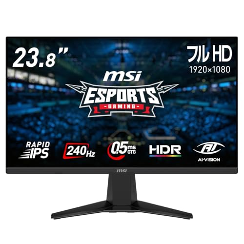 MSI 【Amazon.co.jp限定】MSI ゲーミングモニター MAG 245F X24 23.8インチ/フルHD/RAPID IPS/240Hz/0.5ms（GTG、最小値）/HDR/FreeSync Premium/HDMI 2.0/DP 1.2a/VESA100/メーカー3年保証