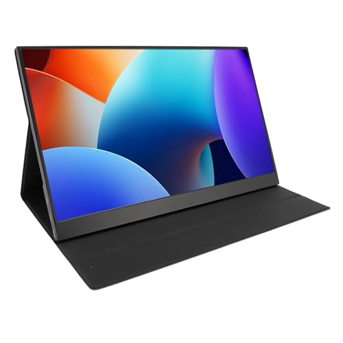Luocute トラベルタッチスクリーン、ポータブルディスプレイスクリーン 15.6 インチ 1920x1080P 解像度 USB C モニター、ラップトップ PC、電話、Mac 用、ウルトラスリム IPS ディスプレイ、スマートカバーとスピーカー付き Luocu5saiw1ytq6