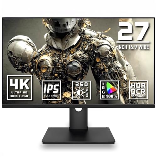 モニター 4K モニター 27インチ ディスプレイ IPS パネル LED UHD 3840x2160/非光沢/超薄型/HDR/FreeSync/HDMI/DisplayPort/スピーカー内蔵 YSM-HQ270U60HZ4K (ノーマルスタンド)