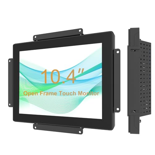 Senisway 10.4インチオープンフレームタッチモニター IP65防水 1024 x 768 @ 60Hz TFT LCD IK08産業用 10指静電容量式タッチ S-10.4CX-1