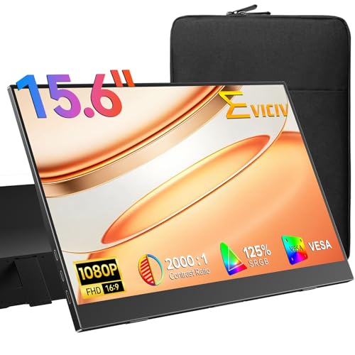 EVICIV ポータブルモニター、15.6インチコンピュータディスプレイ。 Ec156fhd
