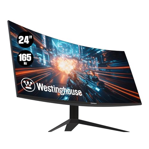 Westinghouse 24インチ フルHDカーブゲーマーモニター 165Hz Amd Freesync対応 ローモーションブラー 1500Rカーブ 1920×1080 スピーカー内蔵 Displayport Hdmi PCゲーム用 WC24RX6230