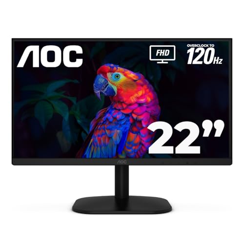 AOC 22B35HM23 22インチ フルHD (1920 x 1080) 120Hz LEDモニター アダプティブ同期 VGA&HDMI ちらつきなし 低ブルーライトカット HDR対応 VESA チルト調整 環境に優しい