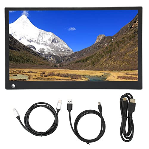 Vomeko ポータブル モニター、15.6 インチ ポータブル モニター、FHD 外部モニター、USB C ラップトップ モニター、P S4 PC 電話用 D UAL スピーカー付き HD マルチメディア インターフェイス外部ディスプレイ Vomekow3hxsczy4g