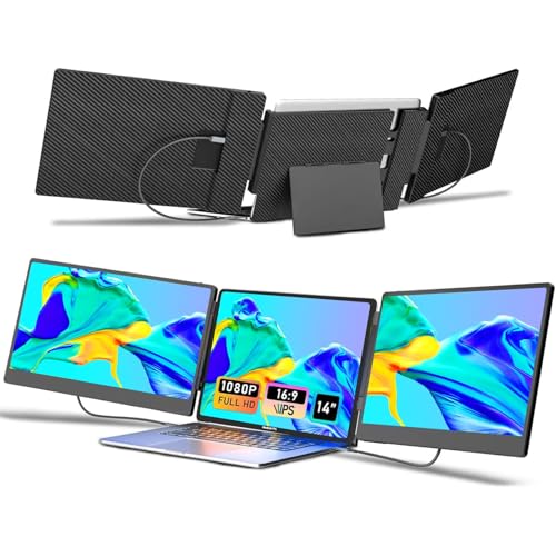 LGGST S3 14インチFHD IPS ポータブルモニター｜トリプルディスプレイ対応｜300ニット輝度・72% NTSC色域｜USB-C/HDMIプラグアンドプレイ｜Mac/Windows/Switch互換｜ビジネスプロフェッショナル・リモートワーカー・ゲーマー向け｜ホームオフィス・出張プレゼン・動画編集に最適 (モバイルモニター)