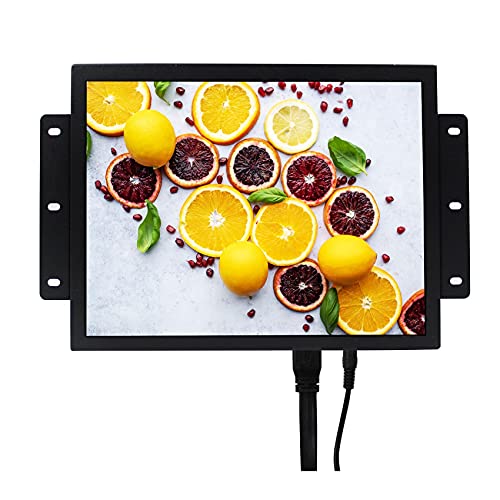 VSDISPLAY 12.1インチ 12.1インチ 800x600 700nit TFT 産業用モニター VS121ZJ01 HD-MI DVI VGAポート付き、デュアルスピーカー内蔵、ブラケット付きメタルシェル