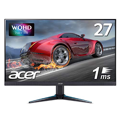 acer 日本エイサー Acer ゲーミングモニター Nitro VG270Ubmiipx 27インチ IPS 非光沢 WQHD 1ms 75Hz FreeSync フレームレスデザイン HDMIx2 スピーカー内蔵 VESAマウント対応 チルト フリッカーレス ブルーライト軽減