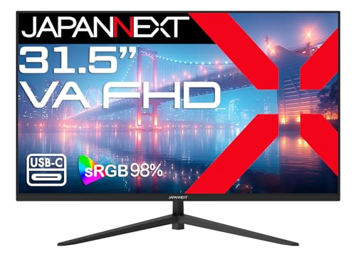 JAPANNEXT 31.5インチ VAパネル搭載 フルHD(1920x1080)解像度 液晶モニター JN-V315F2-C6 HDMI DisplayPort USB-C(最大65W給電) sRGB:98% 【2年保証】