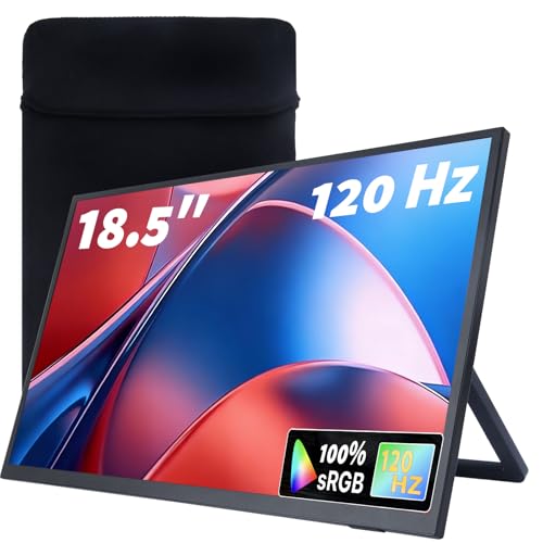 Maovz 大型ポータブルモニター 18.5インチ、1080P FHD IPS ノートパソコン画面エクステンダー Type-C HDMI トラベルモニター ノートパソコン/PC/Mac/電話/PS/Xbox用、プラグアンドプレイ(18.5インチ)