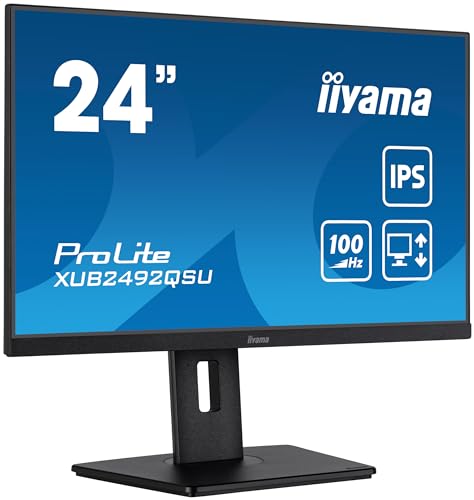 iiyama XUB2492QSU-B1A 液晶ディスプレイ 23.8型/ WQHD 2560×1440/ HDMI × 1、DisplayPort × 1/ ブラック/ スピーカ…