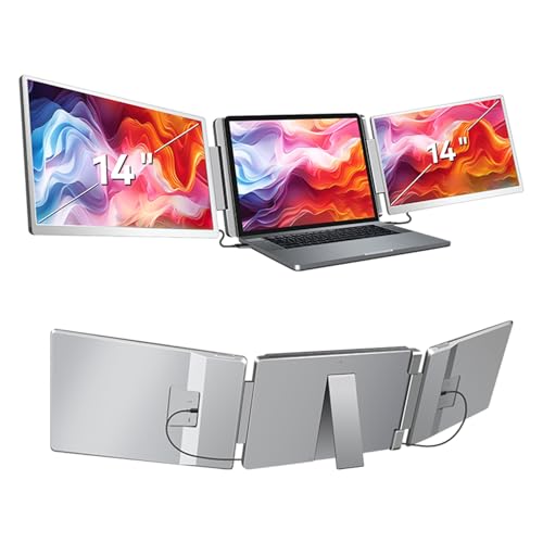 Docooler ノートパソコン スクリーン エクステンダー、14 インチ 1200P FHD ノートパソコン モニター エクステンダー デュアル スクリーン、USB-C/HDMI ポート付き 12-17 インチノートパソコン用ポータブル モニター、プラグ アンド プレイ、Windows 用バッグ付きノートパソコン モニター エクステンダー FBA7681625722313XH