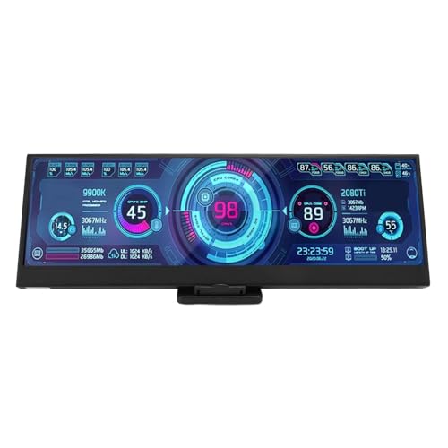 Dpofirs コンピュータ温度モニター、for 用LCDディスプレイ付き14インチFHD USBミニセカンダリスクリーン、178度ワイドビュー CPU GPUデータPC温度ディスプレイPC用 Dpofirsusbaho1kqm