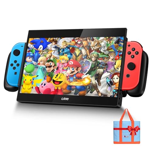 G-STORY 10.1インチポータブルモニターはSwitch用の1080Pポータブルゲーミングモニターで、IPSスクリーン、USB Type-C、およびランダムバッグ付きで、ゲームモード、Switch用のトラベルモニターです（バッテリー別売） GS101NT