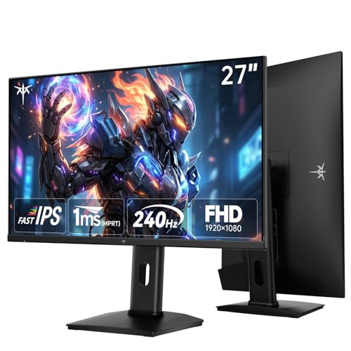 KTC 27インチ 240Hz ゲーミングモニター - FHD 1080Pモニター 高速IPS、アダプティブ同期、1ms(MPRT)、131%sRGB、HDMIディスプレイポート、チルトピボット高さ調整、Vesaモニター、ホワイト、H27F7