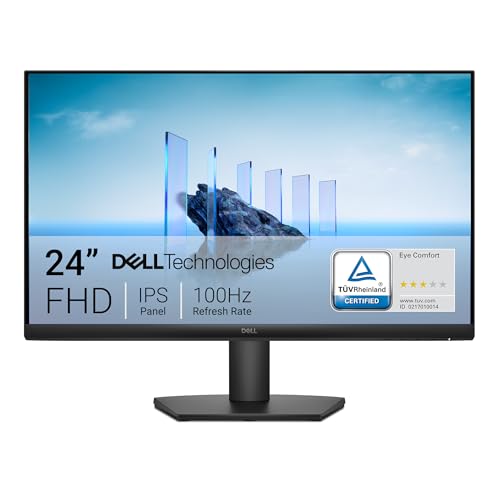 DELL SE2425HM 24インチ/60.96cm FHDモニター、超薄型ベゼル、100Hz IPSパネル、5msレスポンス、コントラスト1000:1、チルト調整、HDMI、VGA、3年保証 Comfortview Plus、TÜV Rheinland 3つ星アイコンフォート