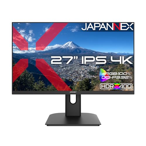 JAPANNEXT 【Amazon.co.jp限定】27インチ IPSパネル搭載 4K(3840×2160)解像度 液晶モニター JN-i27U2-HSP HDMI DP 高さ調整 ピボット(縦回転)対応【2年保証】