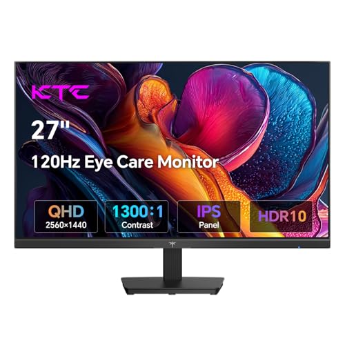KTC 27インチ QHD コンピューターモニター 100Hz 最大120Hz IPSパネル 2K 1440P PCゲーミングモニター ホームオフィス向け Adaptive-Sync対応 HDR10 チルト調整可能 H27D9